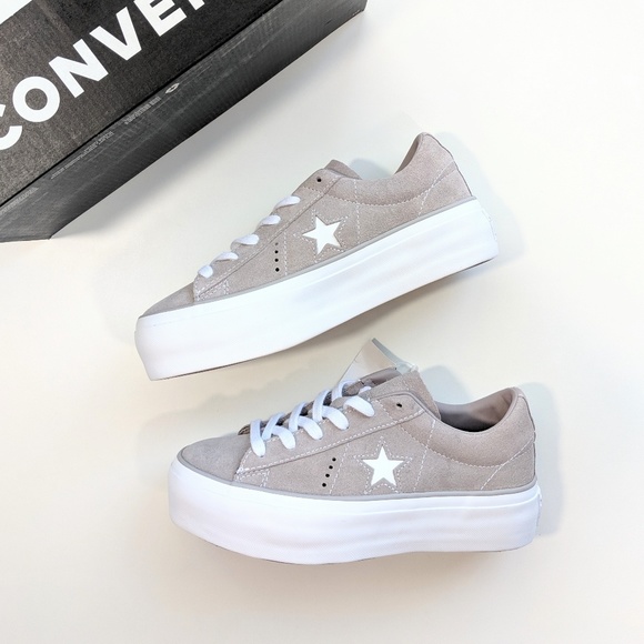 converse one star platform grey